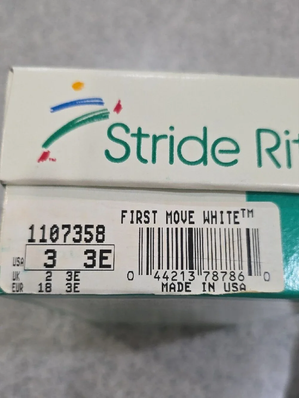 Stride Rite White and Teal Baby Shoe Box
